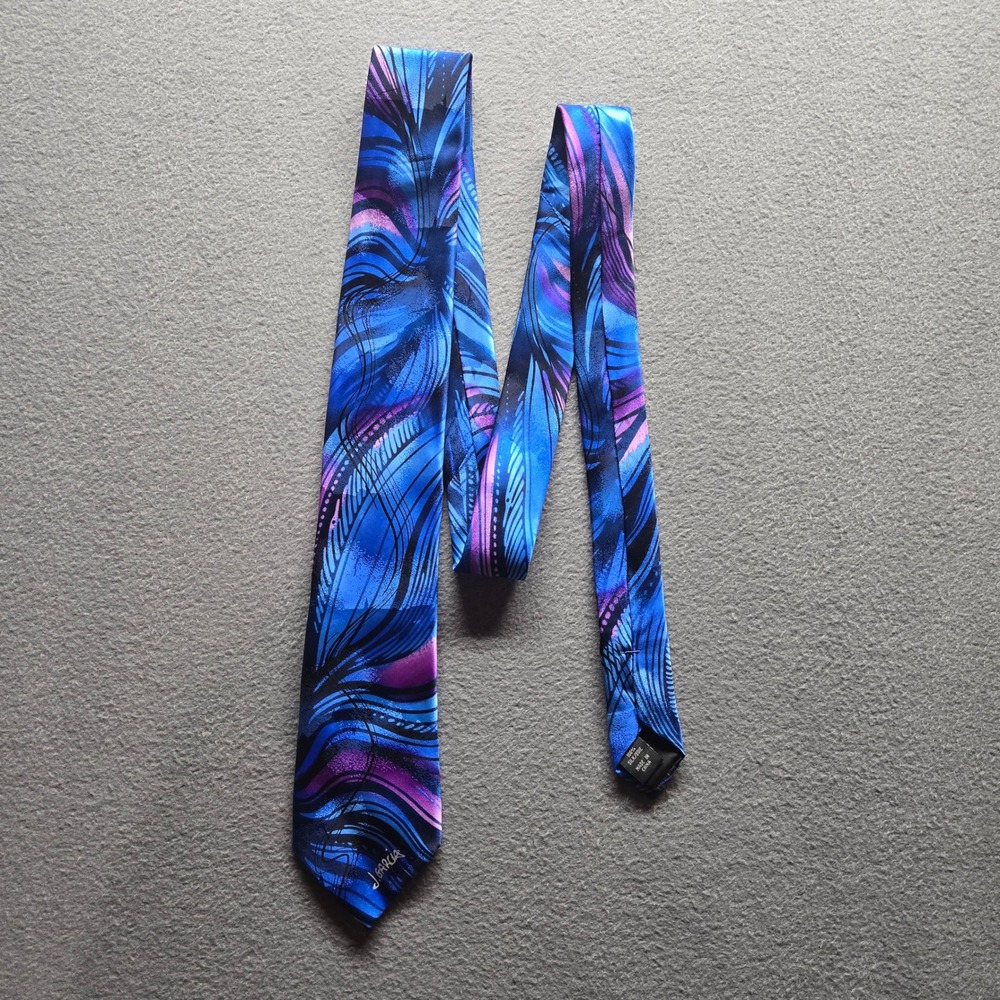 J Garcia Riptide Silk Tie Blue Purple Abstract Collector's Edition Grateful Dead